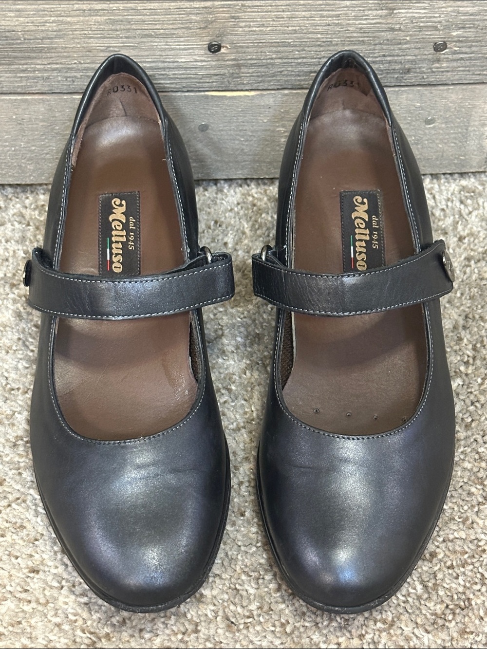 Melluso Made in Italy Black Leather Mary Jane Comfort Shoes EU 39